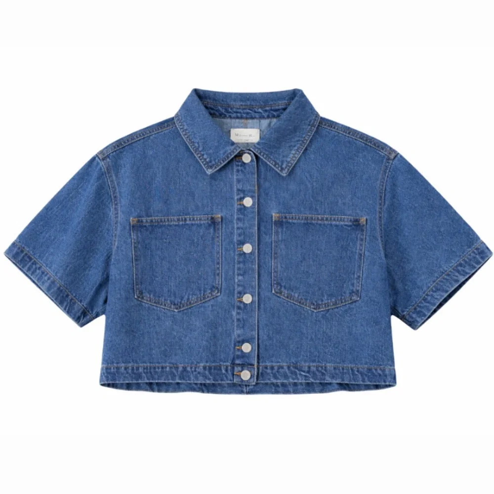 The Short Sleeve Boxy Short Denim Jacket - Picture 3 of 3